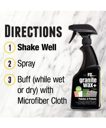 Granite Wax Plus - Streak-Free Granite Cleaner & Polish Hard Water Stain Remover | 16 oz Kitchen & Bathroom Cleaner with Carnauba Wax & Banana Scent - Buy Online on SooperMarket.com