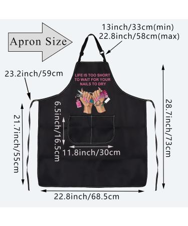 PLITI Nail Tech Apron For Women Life Is Too Short To Wait For Your Nails To Dry Nail Technician Gift Manicurist Gift Wait nails dry APU - Buy Online on SooperMarket.com