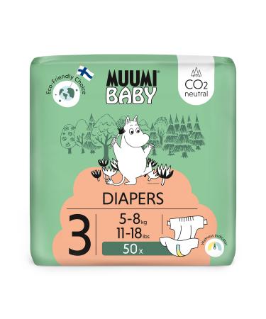 Muumi baby ko diapers size 3 5-8 kg 50 pieces soft premium diapers |Soft and skin -friendly breathable absorbent no unnecessary chemicals |Size 3 (50 pack)