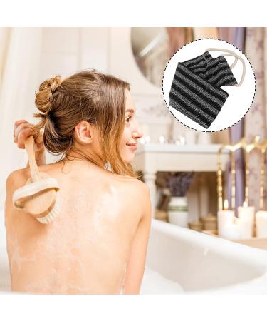 Dual-Sided Body Scrubber Sponge Back Exfoliator - Shower Loofah for Bath - 70x12cm Black - Buy Online on SooperMarket.com