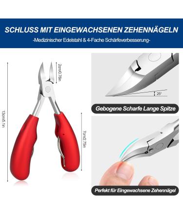 6-Piece Professional Foot Nail Pliers Set | Super-Sharp Stainless Steel Toenail Scissors for Thick & Ingrown Nails | Pedicure Tools for Seniors | Fight Nail Fungus & Paronychia - Buy Online on SooperMarket.com