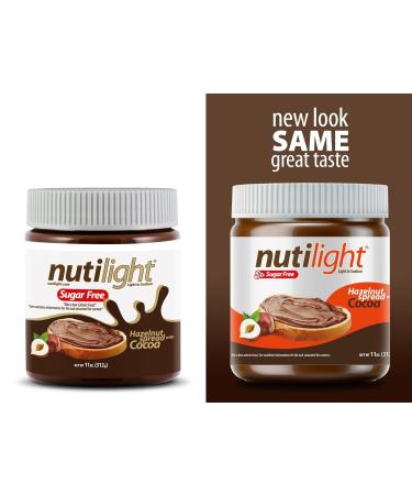 Nutilight Sugar Free Hazelnut Spread - Keto & Diabetic Friendly Low Carb Non-GMO | 11oz Jars (2-Pack - Buy Online on SooperMarket.com
