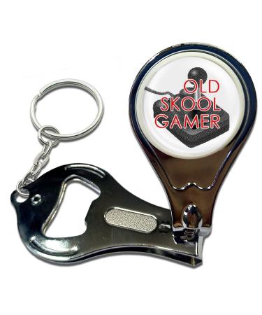 BadgeBeast.co.uk Old Skool Gamer - Key Ring Bottle Opener and Nail Clipper
