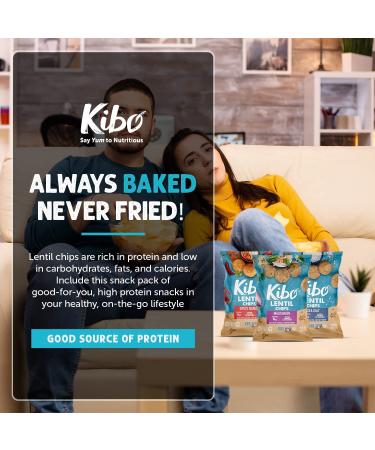 Kibo Lentil Chips Variety Pack - Gluten-Free Vegan - Non-GMO - Plant-Based 28g - Maui Onion, Sea Salt, Spicy Ranch - 18 Pack - Buy Online on SooperMarket.com