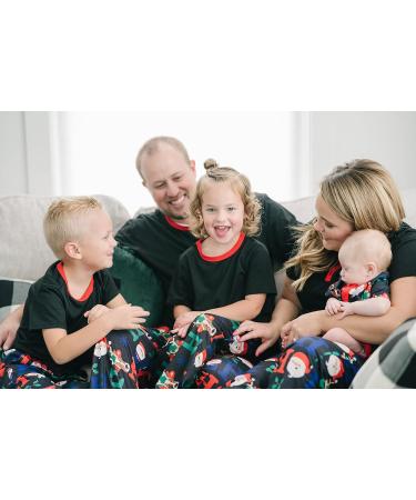 IFFEI Christmas Matching Family Pajamas Set - Letter Print Tops, Plaid Pants Sleepwear for Women Men Kids Baby Pet - Black/Santa Claus - Kids 4-5 Years - Buy Online on SooperMarket.com