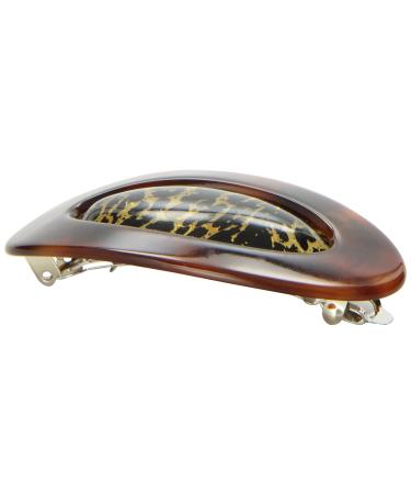 Buy Caravan Large Oval Handmade Soft Animal Insert Barrette - Tortoise Shell Border | International Shipping Available - Buy Online on SooperMarket.com