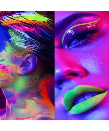 Neon Liquid Eyeliner Set - 12 UV Glow Matte Waterproof Eyeliners for Everyday Halloween & Christmas | Durable & Colorful - Buy Online on SooperMarket.com