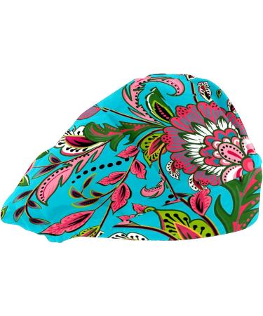 MUKJHOI Adjustable Flower Leaves Working Cap for Women Men | Bouffant Hat with Sweatband - Buy Online on SooperMarket.com
