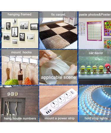 ZMUAXUAN Strong Nano Double Sided Tape Heavy Duty Mounting Clear Removable Sticky Adhesive Strips No Damage Wall Waterproof Reusable Thick Gel Grip Washable for Hanging Picture Poster Carpet Photo 1 - Buy Online on SooperMarket.com