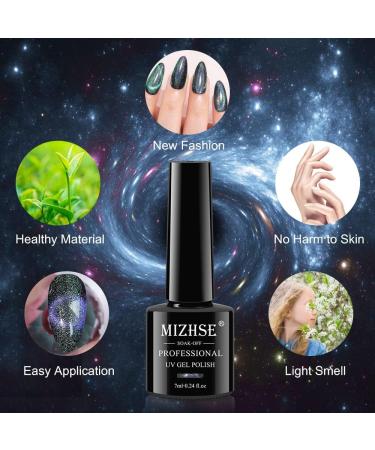 MIZHSE 2-IN-1 Holographic 9D Cat Eye Gel Nail Polish Holo Cat Eye Gel Polish Laser Nail Polish Gel Galaxy Chameleon Magnetic Gel Soak Off UV Gel with Magnet Stick and Black Gel Nail Art - Buy Online on SooperMarket.com