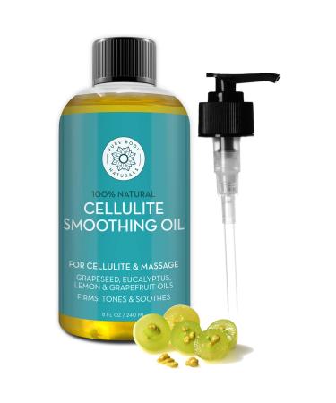 Pure Body Naturals Cellulite Massage Oil, 8 fl oz - Natural Anti Cellulite Massage Oil for Thighs and Butt - Chemical Free Body Oil Massage Treatment for Firming Stomach, Legs, and Arms