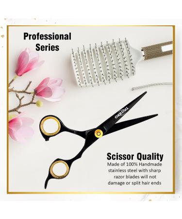 Professional Barber Razor Edge Hair Cutting Scissors/Shears TRISBRO Trimming Scissors for Hair 6.5 Inch Stainless Steel Hairdressing Styling Trimming Shears - Adjustable Screw (Black) - Buy Online on SooperMarket.com