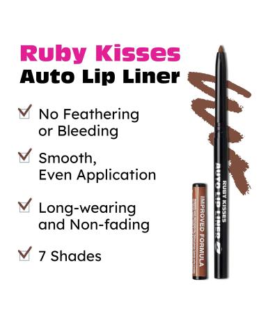 Ruby Kisses Auto Lip Liner Pencil 3 Pack (Espresso) - Long Lasting Smooth Application - Buy Online on SooperMarket.com
