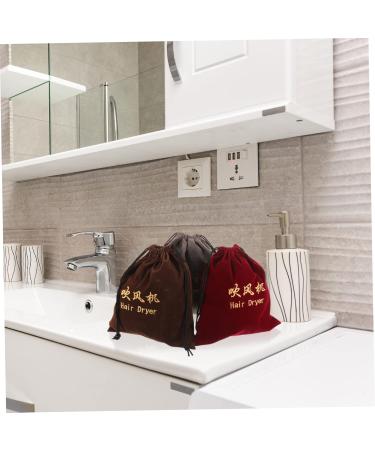 Baluue 3 Pcs Makeup Bag Organizer Hair Dryer Fabric Bag Fabric Velvet Storage Bag Hair Dryer Bags - Buy Online on SooperMarket.com