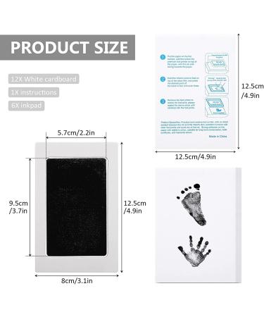 Baby Inkless Handprint and Footprint Pet Paw Print Kit 6 Black Handprint Ink Pads Hand and Foot Stamp with 12 Imprint Cards for Family Baby Keepsake Gift - Buy Online on SooperMarket.com