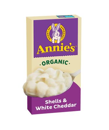 Annies Shells White Cheddar Organic Mac and Cheese Dinner with Organic Pasta, Kids Macaroni and Cheese Dinner, 6 OZ (Pack of 12)