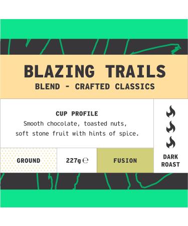 Coffee Ground for Cafetiere 227g Bag Blazing Trails Blend Ground Coffee Chocolate Nuts & Fruits Notes 100% Arabica Dark Roast Fresh Coffee Single Origin (We Are Coffee Co) Ground Cafetiere 227 g (Pack of 1) - Buy Online on SooperMarket.com