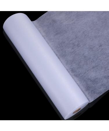 White Iron on Non Woven Fusible Interfacing Medium Weight Interfacing for Sewing Adhesive Bond Single Sided Fusible Webbing for Fabric Applique Apparels Face Masks DIY Crafts (20 Inch x 60 Yard)