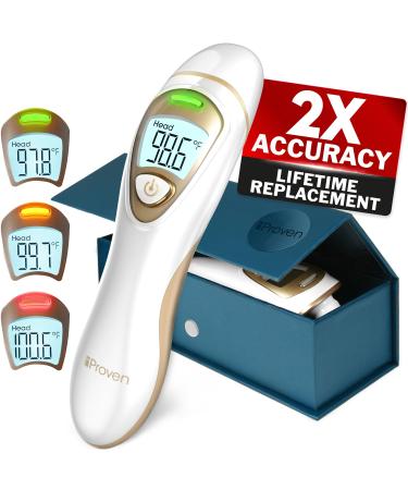 IPROVEN Pro Series - Ear and Touchless Forehead Thermometer for Adults Kids Babies (Superior Accuracy Upgraded Fever Alarm Quiet Vibration Alerts) Digital Baby Thermometer for Infants