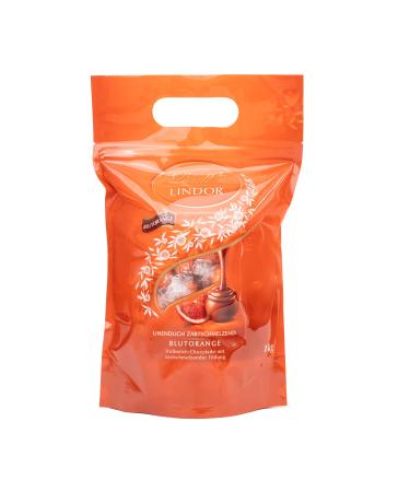Lindt lindor chocolate balls blood orange |1 kg bag resealable |approx. 80 chocolate with a delicate melting filling |Large pack chocolate gift blood orange 1 kg