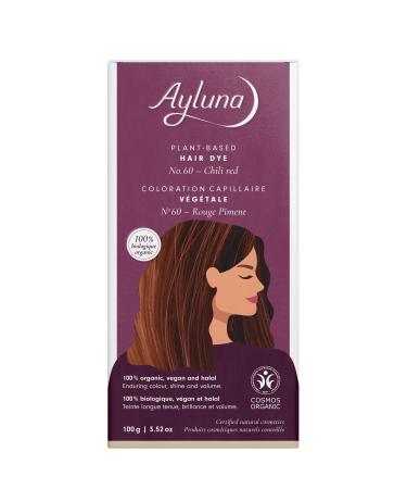 Ayluna plant hair color 60 chillirot vegan hair color with henna Indian Krapp Fenugreek & Chamomile for a long -lasting color gloss & volume ammonia -free 100% gray hair cover 100g chillirot 60 100 g (1 Pack)