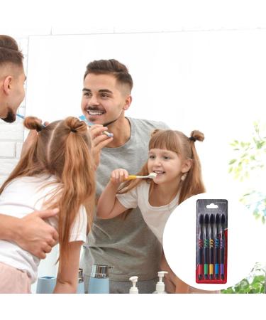 Calakono Soft Bamboo Toothbrush Set for Adults | 5 Black Charcoal Toothbrushes in Various Colors | Eco-Friendly Oral Care - Buy Online on SooperMarket.com