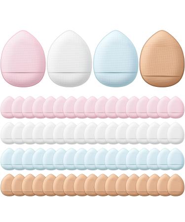 72 Pcs Finger Powder Puff Mini Makeup Sponge Soft Beauty Makeup Blender Puff for Foundation  Face Powder  Under Eye Setting  Concealer  Repair Cream  Cosmetic Tool  4 Colors