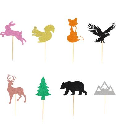 Arthsdite 24Pcs Woodland Creatures Theme Cupcake Toppers Tree Mountain Deer Bear Rabbit Squirrel Fox Cupcake Picks Safari Jungle Animals Theme Baby Shower Birthday Party Cake Decorations Supplies - Buy Online on SooperMarket.com