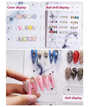Kalolary Large Magnetic Marble Nail Art Display Board - Detachable Color Card Stand for Acrylic False Tips - Buy Online on SooperMarket.com