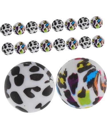 EXCEART 100 Pcs Leopard Print Silicone Bead Set for Pacifier Chain - Baby Safe - 1.5X1.5X1.5CM - Buy Online on SooperMarket.com