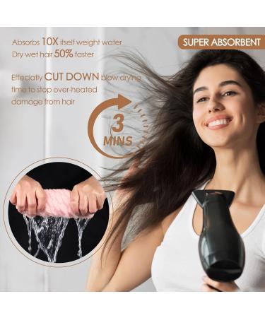 JEFFSUN Microfiber Hair Drying Towel Wrap - Super Absorbent Hooded Turban for Women | 2 Colors Extra Thick for Long Curly Wet Hair - Buy Online on SooperMarket.com