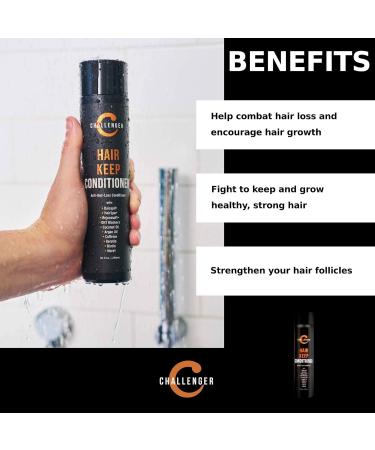 Challenger Men's Hair Keep Conditioner - DHT Blocking & Hair Growth | 10oz with Baicapil Caffeine Biotin & Argan Oil | 2 Month Supply - Buy Online on SooperMarket.com