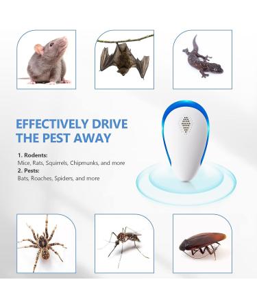 MOVEPEST Ultrasonic Pest Repeller 6 Pack - Indoor Pest Repellent for Mosquito, Mice, Roach, Spider - Dual Chip Technology for Effective Pest Control in Home, Office, and Warehouse - Buy Online on SooperMarket.com