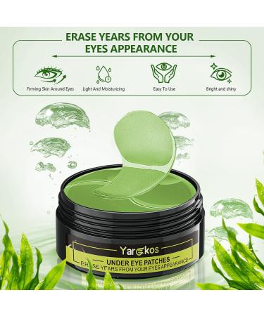 Green Gold Collagen Under Eye Mask (60 Pcs) - Hydrating Gel Pads for Dark Circles, Puffiness & Wrinkles - 30 Pairs Under Eye Patches for Men & Women - Beauty Skin Care Treatment - Buy Online on SooperMarket.com