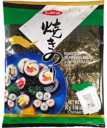 Sukina Korean Roasted Sushi Seaweed Laver 10 Sheets 25g (Pack of 10) by CNMART - Buy Online on SooperMarket.com