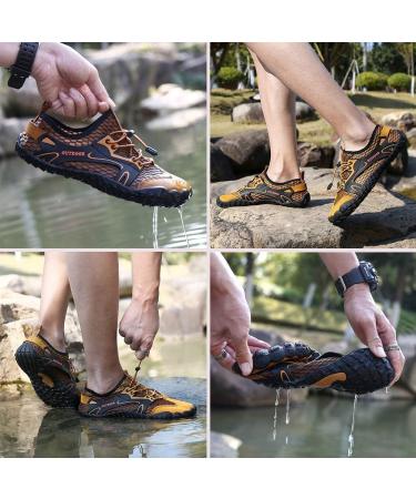 Men's Aqua Shoes | Fast-Drying Water Shoes for Kids & Adults | Non-Slip & Barefoot Beach Footwear - EU 41 Brown - Buy Online on SooperMarket.com