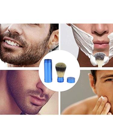 Portable Shaving Brush for Men - Soft Hair Blue Handle Barber Brush for Travel & Facial Shaving - Buy Online on SooperMarket.com