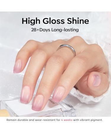 Modelones Jelly Gel Nail Polish 15ML Grey Pink Translucent Sheer Nude Colors Neutral Skin Tone Gel Polish Soak off U V LED Cured at Home Salon DIY French Manicure Nails Art Jelly Grey - Buy Online on SooperMarket.com
