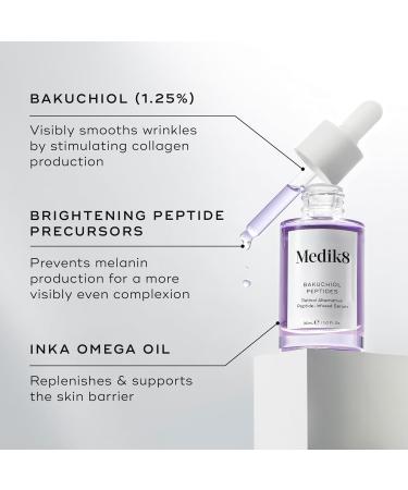 Medik8 Bakuchiol Peptides - Retinol Alternative Peptide-Infused Serum - 1.25% Bakuchiol - Plant-Based Retinol Alternative - 30ml - Buy Online on SooperMarket.com