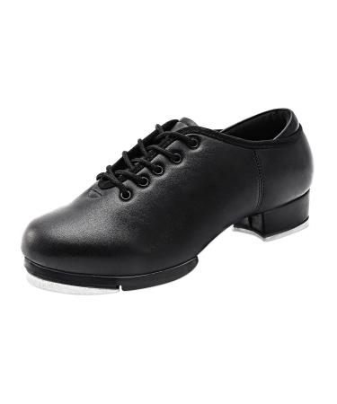 Child Tap Shoes Split Sole Unisex Dance Girls and Boys (Toddler/Little Kid/Big Kid) 5.5 Big Kid Black