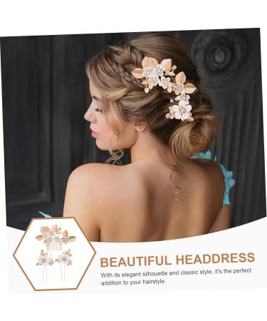 FOYTOKI 1 Set Leaves and Flowers Hair Comb Bridal Hair Accessories Bride Headdress Vintage Hair Accessories Headpiece for Wedding Decoration Womens Headpiece Flower Clips for Hair - Buy Online on SooperMarket.com