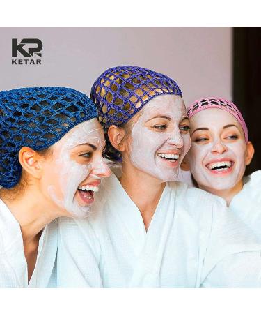 4 PCS Crochet Hair Net for Women - Multicolor Crochet Cap Snoods for Long, Short, or Curly Hair - Rayon Cover Hair Wraps for Sleeping - Buy Online on SooperMarket.com