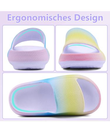Buwege Unisex Kids Flip-Flops | Soft Slide-Resistant Bathing Shoes for Boys & Girls | Clouds Splash Design | Sizes 29-37 EU Rainbow - Buy Online on SooperMarket.com