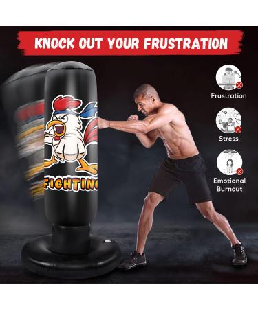 HITOP Punching Bag for Kids and Adults - Extra Large Heavy Duty Inflatable Boxing Bag with Stand - Perfect Karate Gift for Boys, Kids, and Men - Buy Online on SooperMarket.com