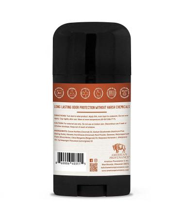 American Provenance Natural Deodorant for Men - Aluminum Free, Long-Lasting, Essential Oils - Lemongrass & Marjoram - Buy Online on SooperMarket.com