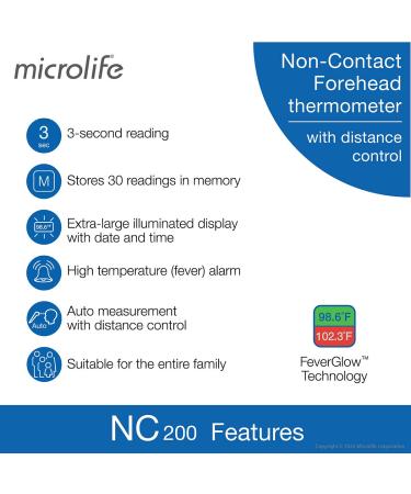 Microlife Non-Contact Forehead Thermometer | Digital Infrared No-Touch Thermometer for Adults Kids & Baby | Accurate Readings & Fever Alarm - Buy Online on SooperMarket.com