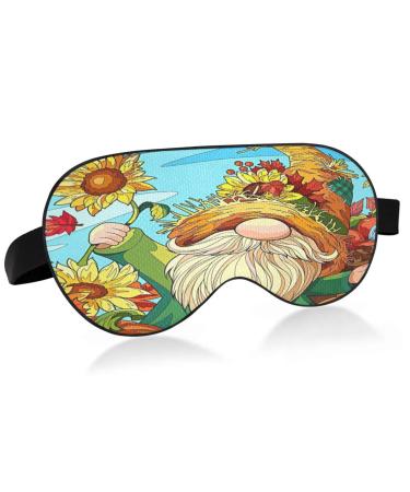 Haskirky Light Blocking Eye Mask Breathable and Adjustable Adult Men and Women Travel on Business Trips Yoga Meditation Light Smooth Comfortable Eye Mask Office Deep Sleep Goodies Sunflower Gnome