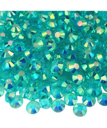 Resin Flatback Rhinestones 10000pcs 3mm Resin Rhinestone Round Flatback Crystal AB Resin Rhinestone for Clothes Bottles Tumblers Cups DIY Face Makeup Nail Art(Lake Blue AB) T8 Transparent Lake Blue AB 3mm/10000pcs