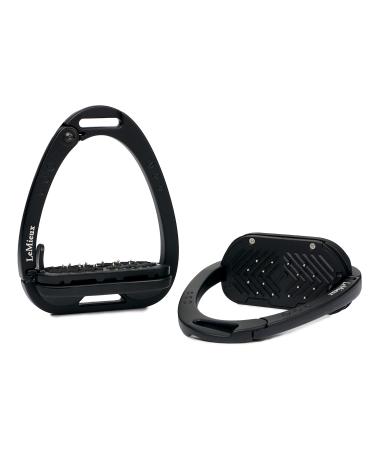 LeMieux Vector Control Stirrup - Black - Aviation Grade Aluminium - Lightweight - Ergonomic Footplate
