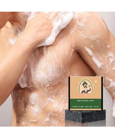 Men's Natural Moisturizing Body Soap Bar - Deep Cleanse and Hydrate Skin - Oil Control and Pore Refinement - 1PCS - Buy Online on SooperMarket.com